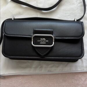 Coach Black Crossbody Bag with Silver Accents